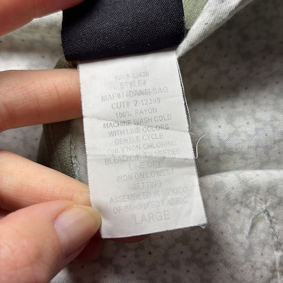 Vintage Studio Green and Shite Spring Summer Floral Print Skirt - large - Picture 6 of 8